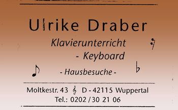 Klavierunterricht Wuppertal, Ulrike Draber, Klavier, Wuppertal